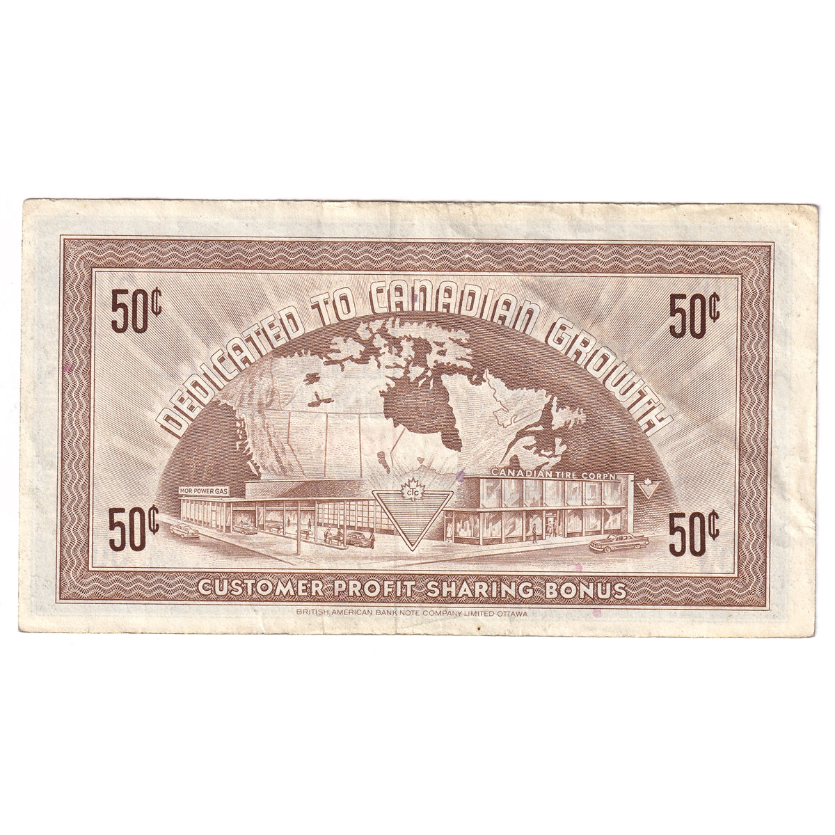 G5-D-D 1964 Canadian Tire Coupon 50 Cents Very Fine
