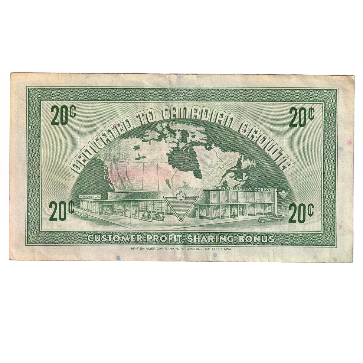 G6-D-F 1968 Canadian Tire Coupon 20 Cents VF-EF