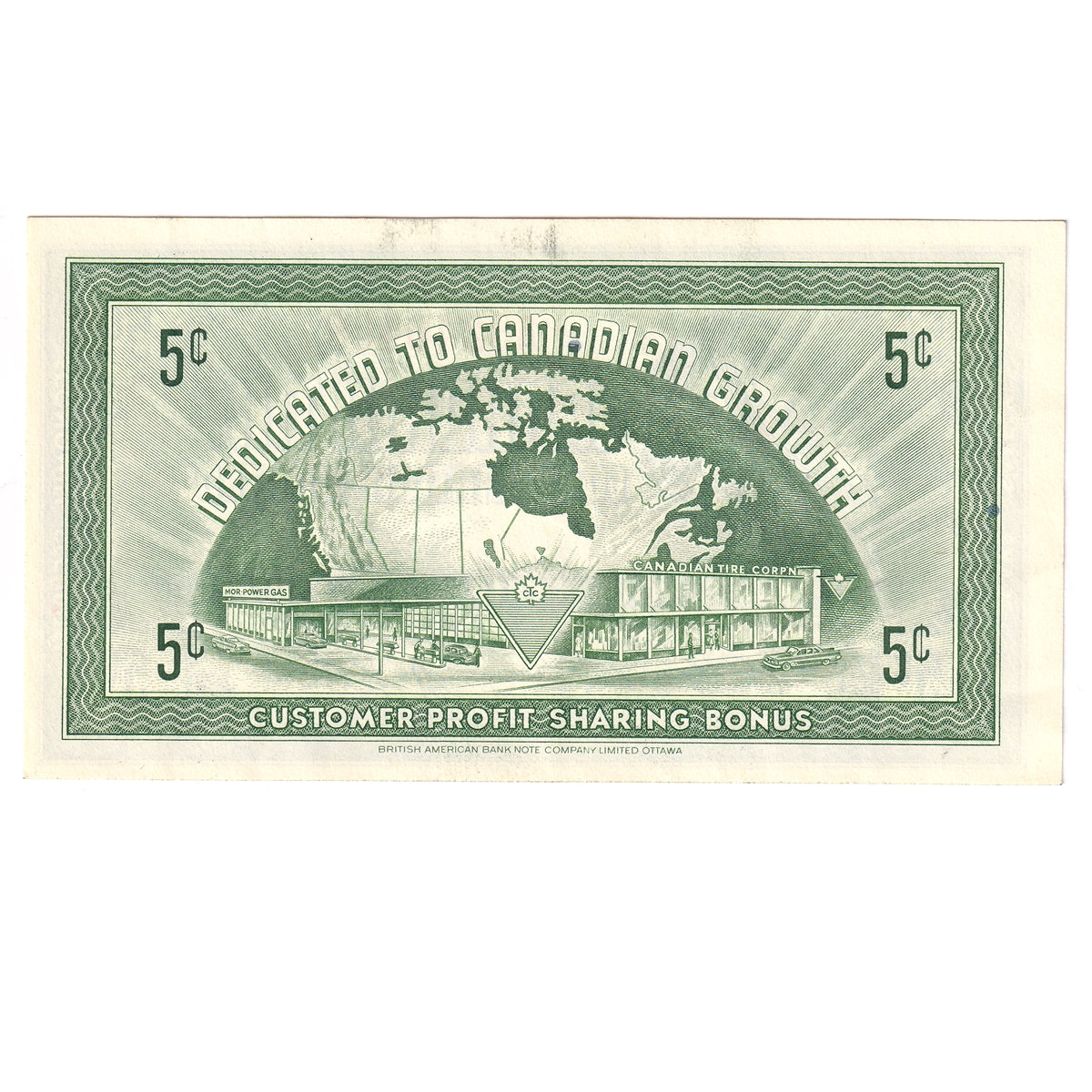 G7-A-A1 1972 Canadian Tire Coupon 5 Cents Uncirculated