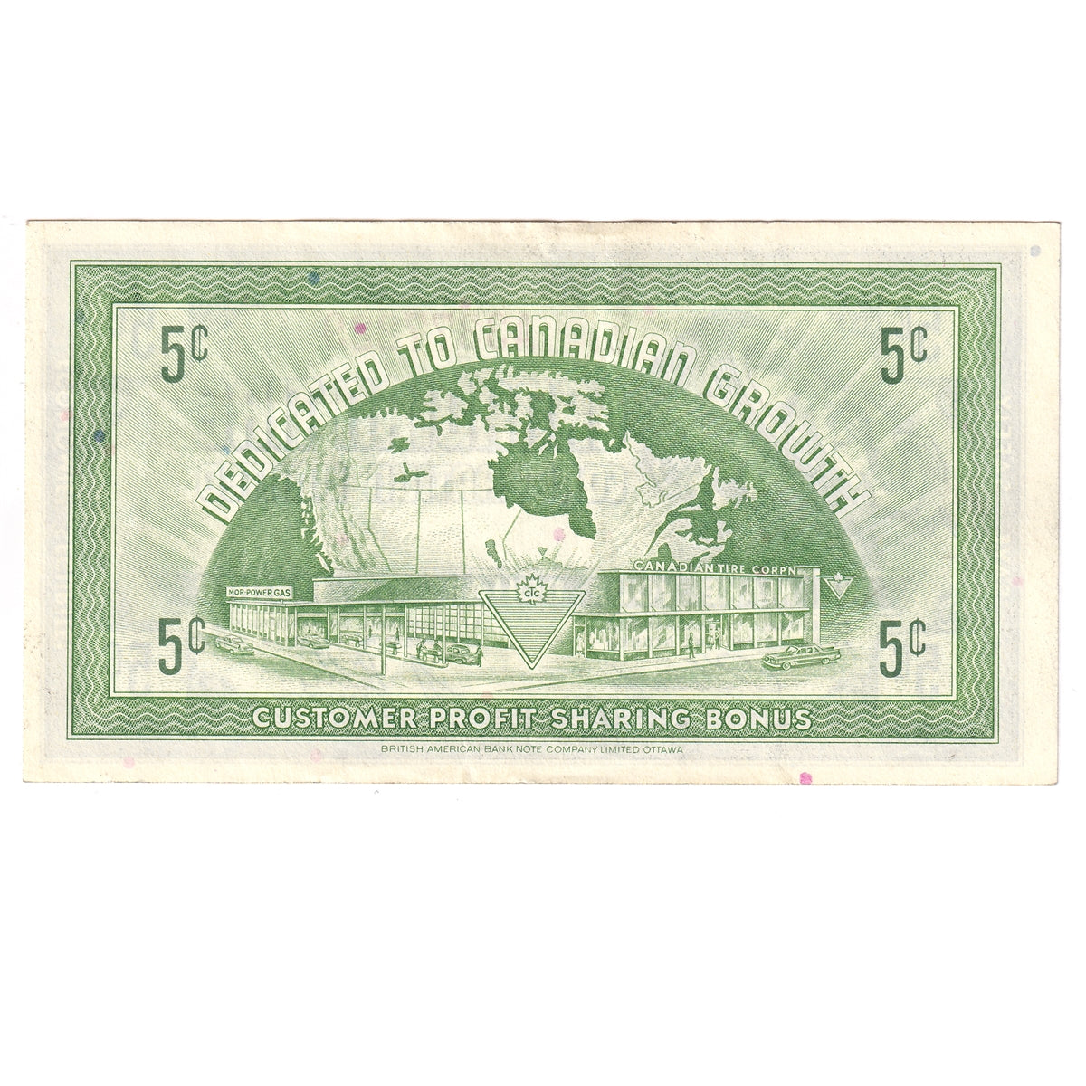 G7-A-A1 1972 Canadian Tire Coupon 5 Cents EF-AU