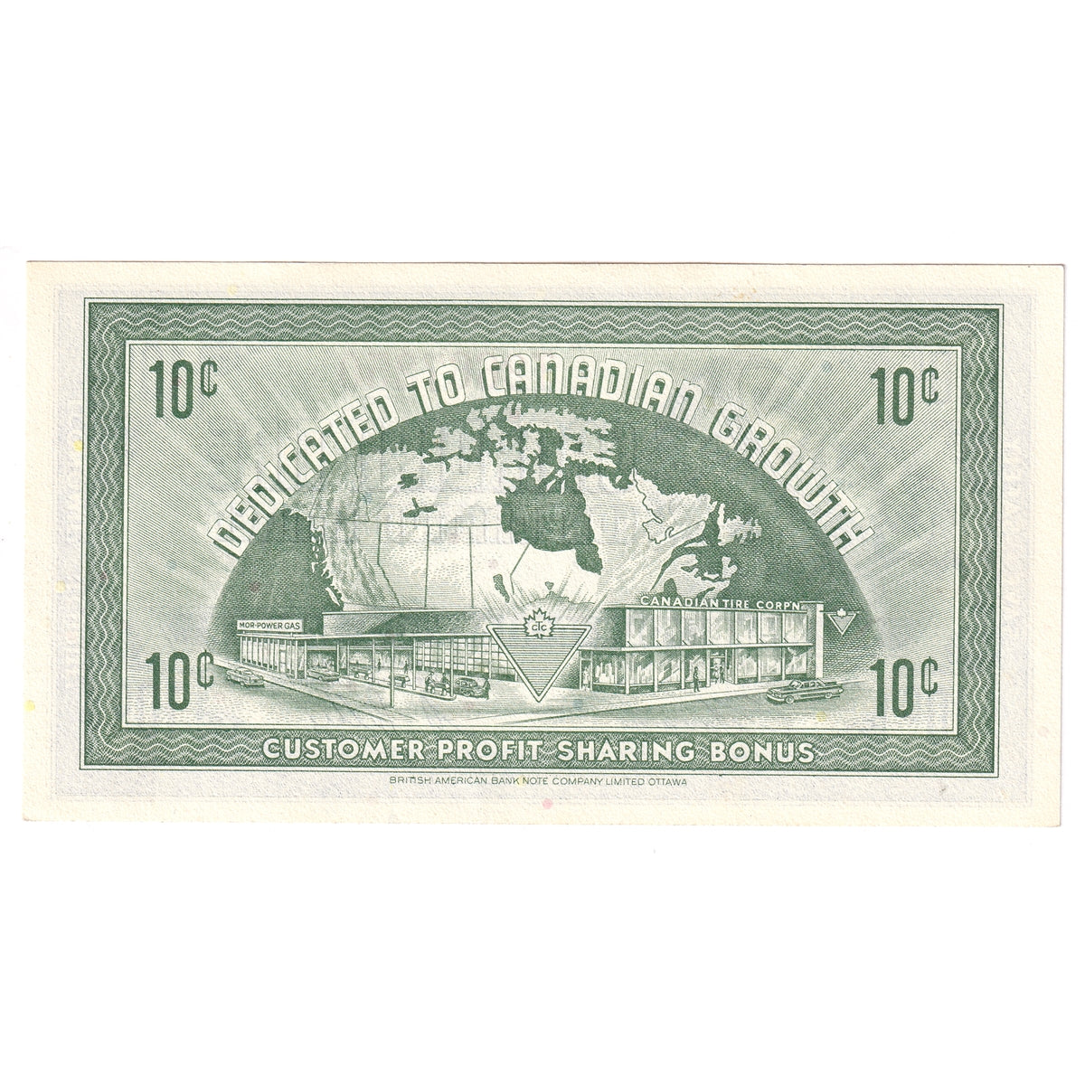 G7-B-T3 Plain T 1972 Canadian Tire Coupon 10 Cents Uncirculated