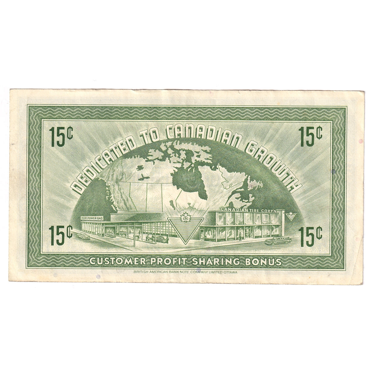 G7-C-E1 1972 Canadian Tire Coupon 15 Cents Extra Fine