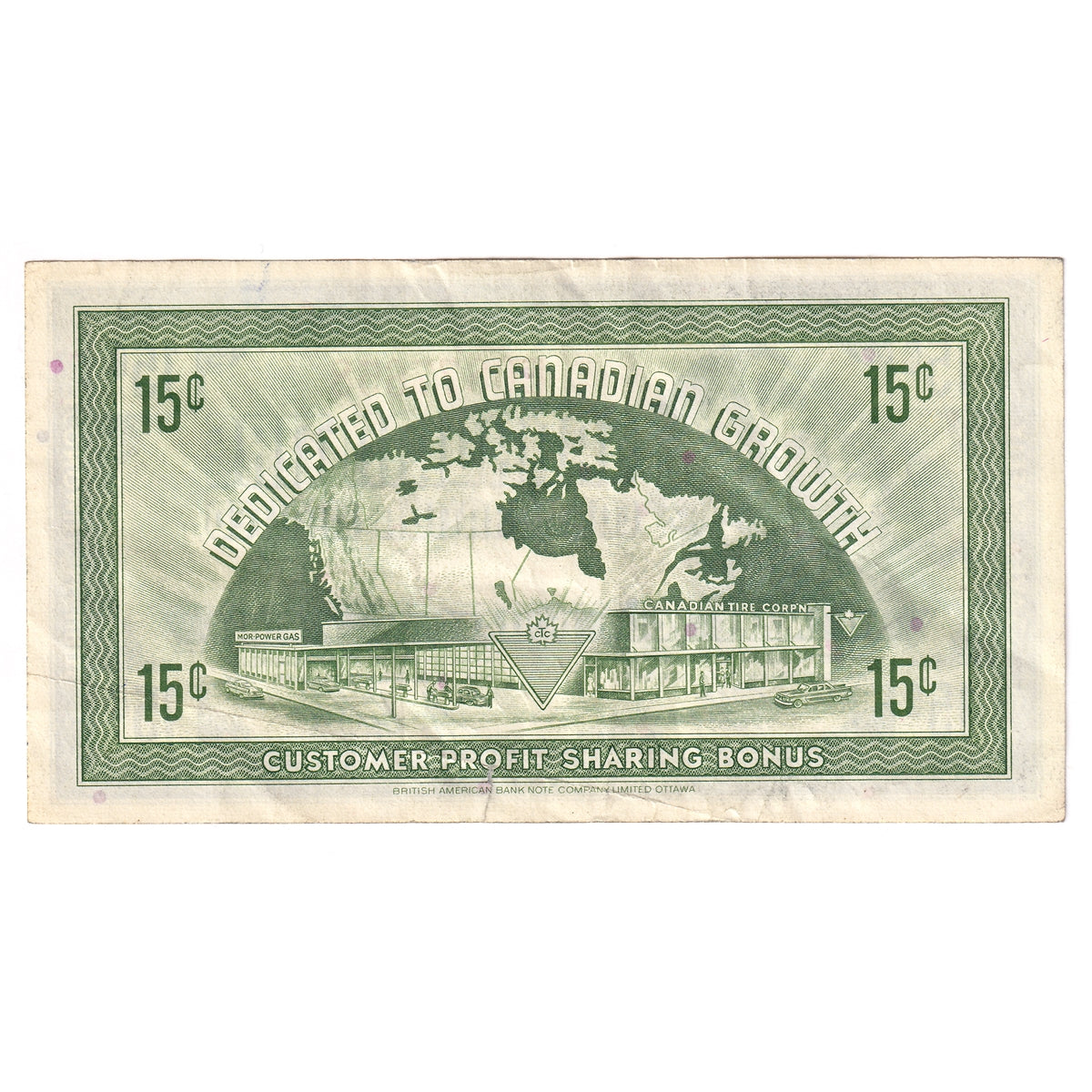 G7-C-E1 1972 Canadian Tire Coupon 15 Cents VF-EF