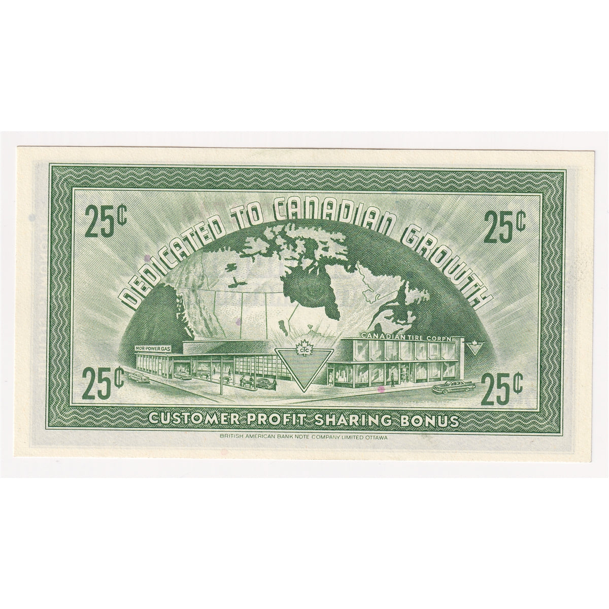 G7-E-C1 1972 Canadian Tire Coupon 25 Cents Uncirculated