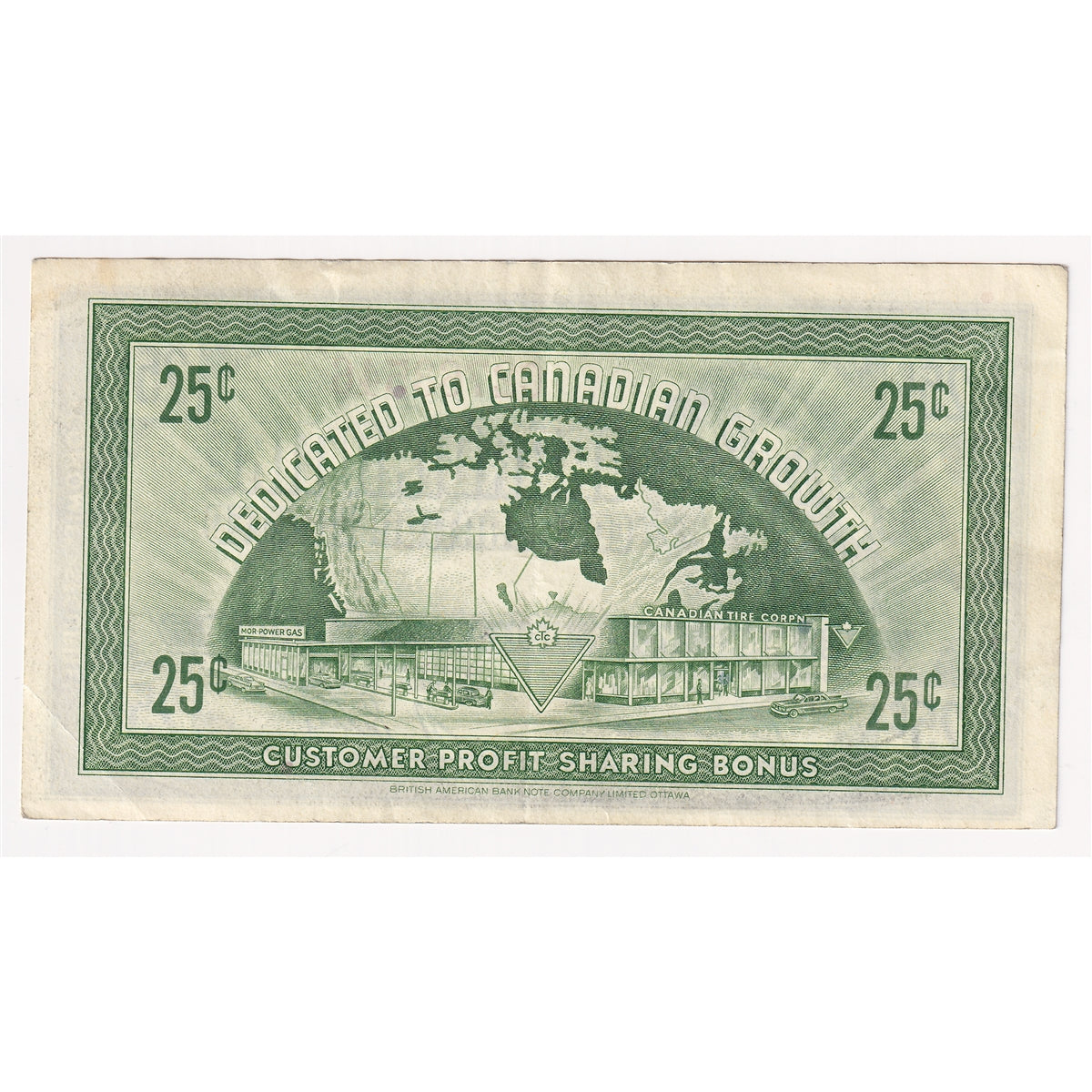 G7-E-C1 1972 Canadian Tire Coupon 25 Cents Extra Fine