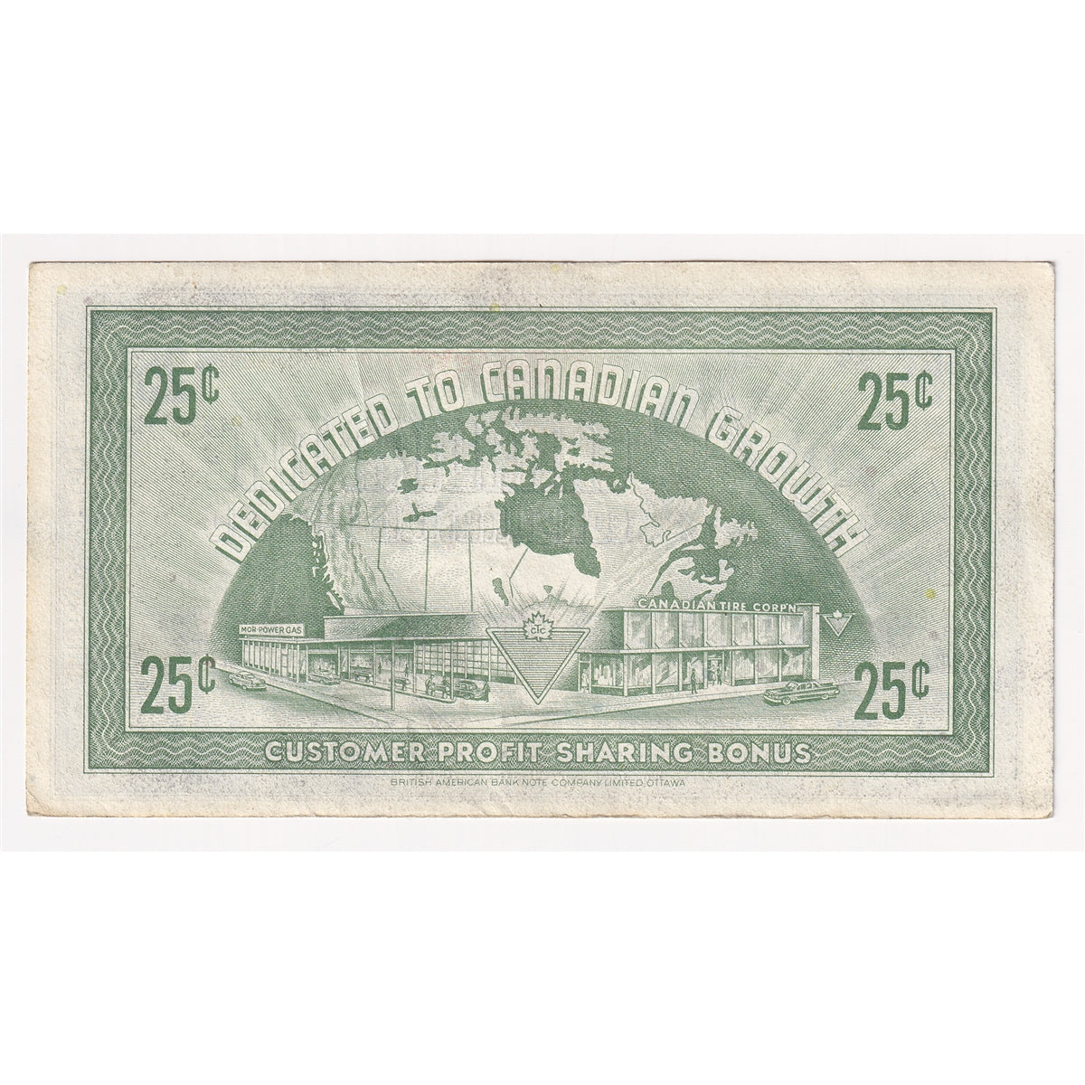 G7-E-U1 1972 Canadian Tire Coupon 25 Cents EF-AU