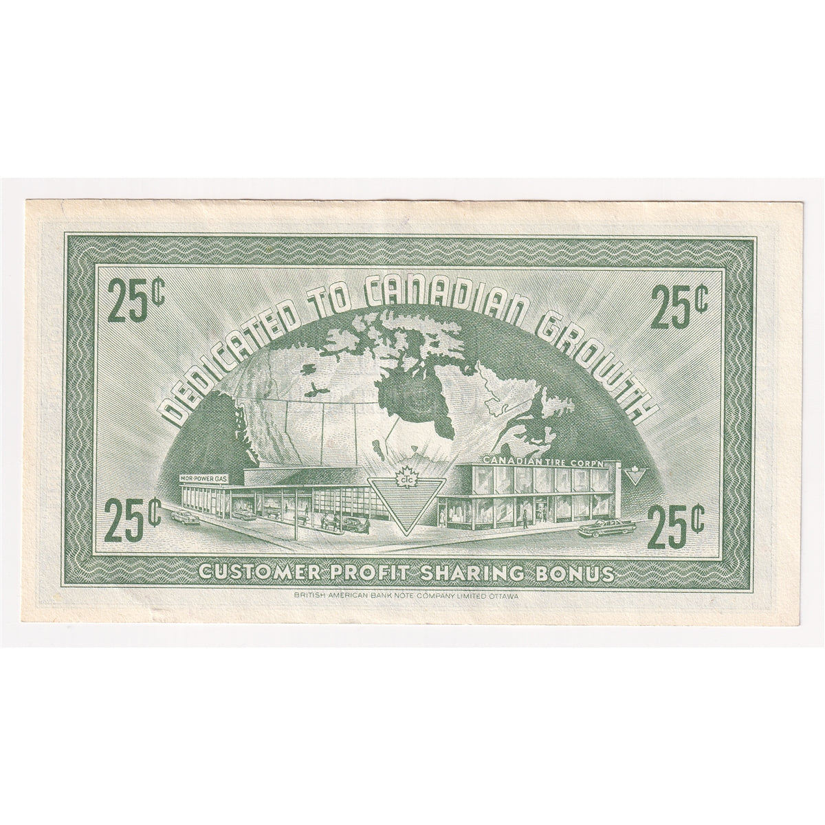 G7-E-U1 1972 Canadian Tire Coupon 25 Cents Extra Fine