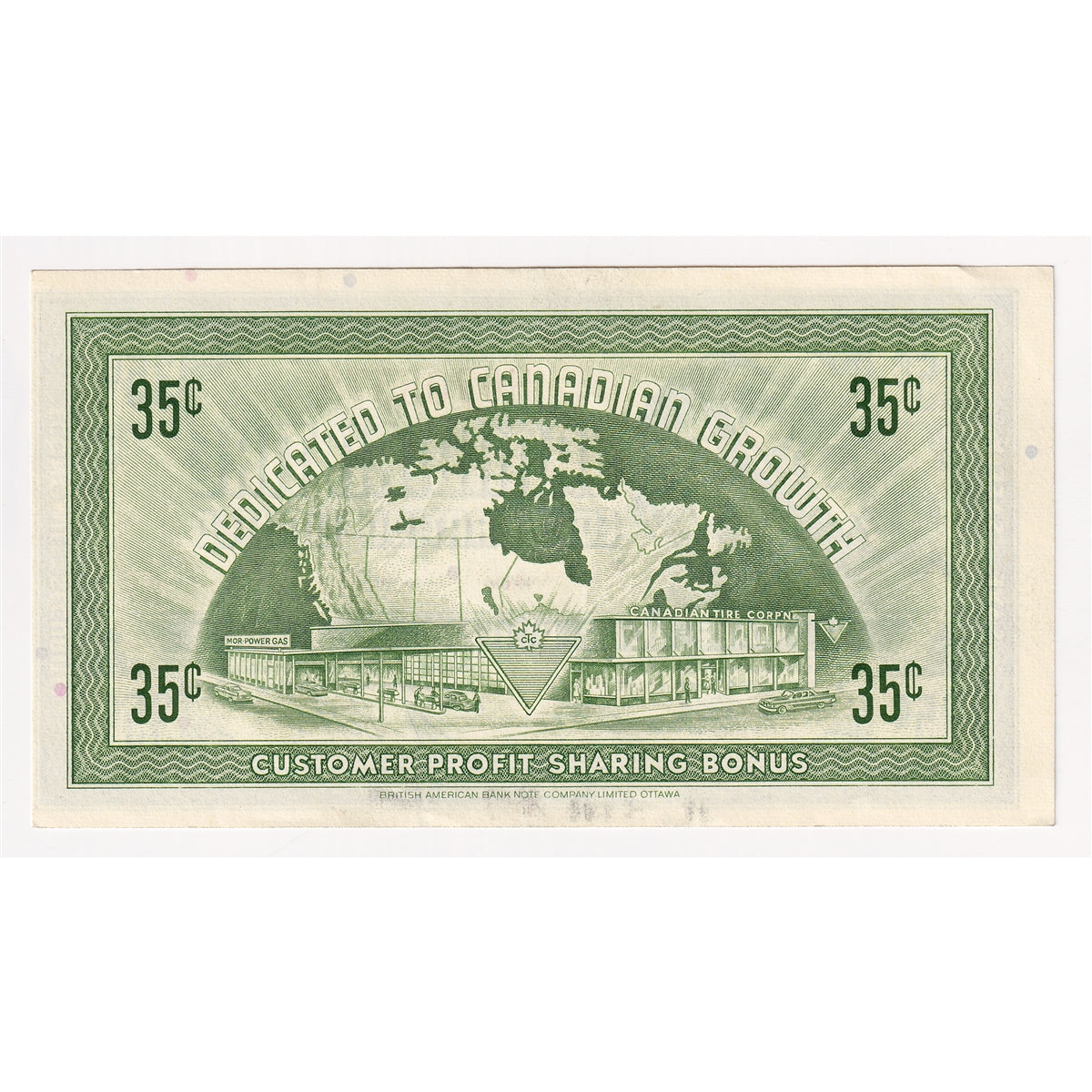 G7-G-H 1972 Canadian Tire Coupon 35 Cents AU-UNC