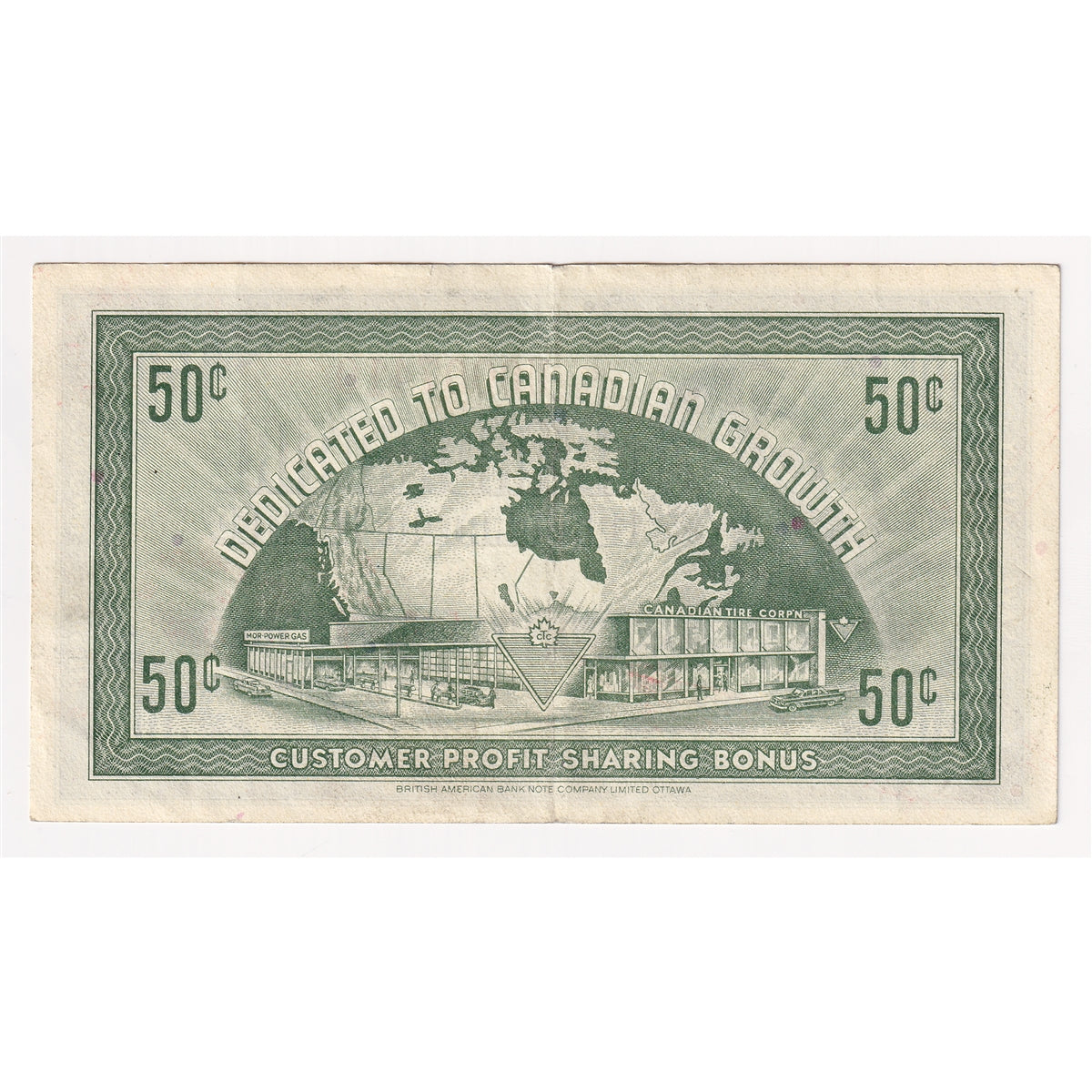 G7-J-U 1972 Canadian Tire Coupon 50 Cents Extra Fine