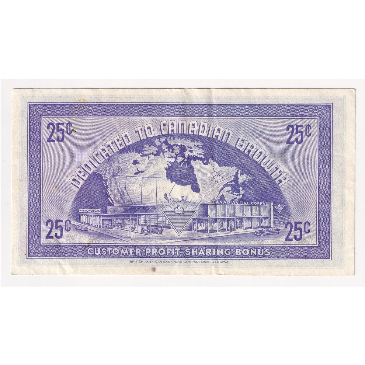 G8-C-V2 Large Serifs 1978 Canadian Tire Coupon 25 Cents VF-EF