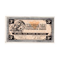 G2-C1 1962 Canadian Tire Coupon 3 Cents Almost Uncirculated (Tear)
