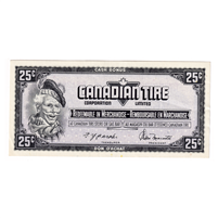 S4-D-BM1 Red # 1974 Canadian Tire Coupon 25 Cents Almost Uncirculated