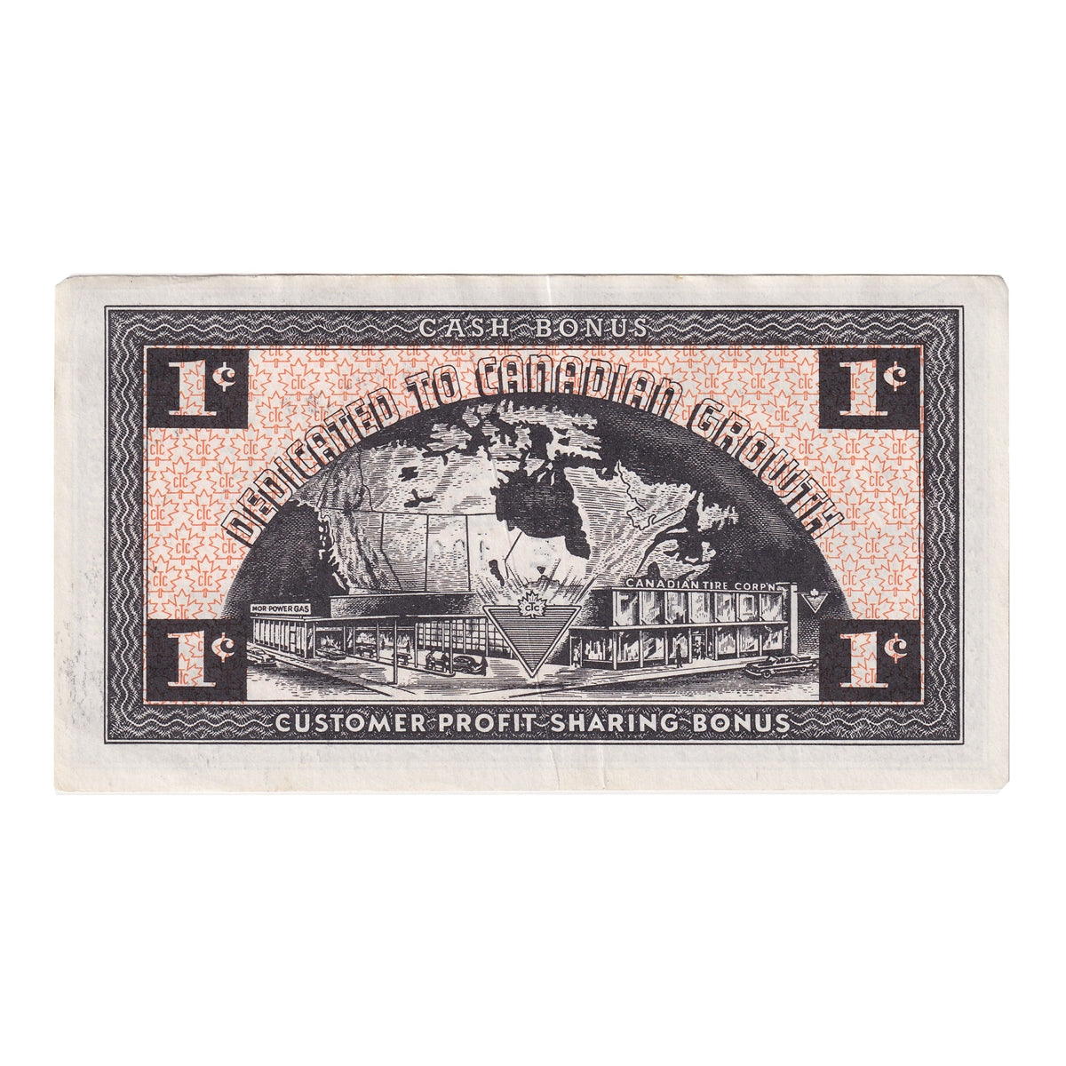 G3-A-E 1962 Canadian Tire Coupon 1 Cent Extra Fine