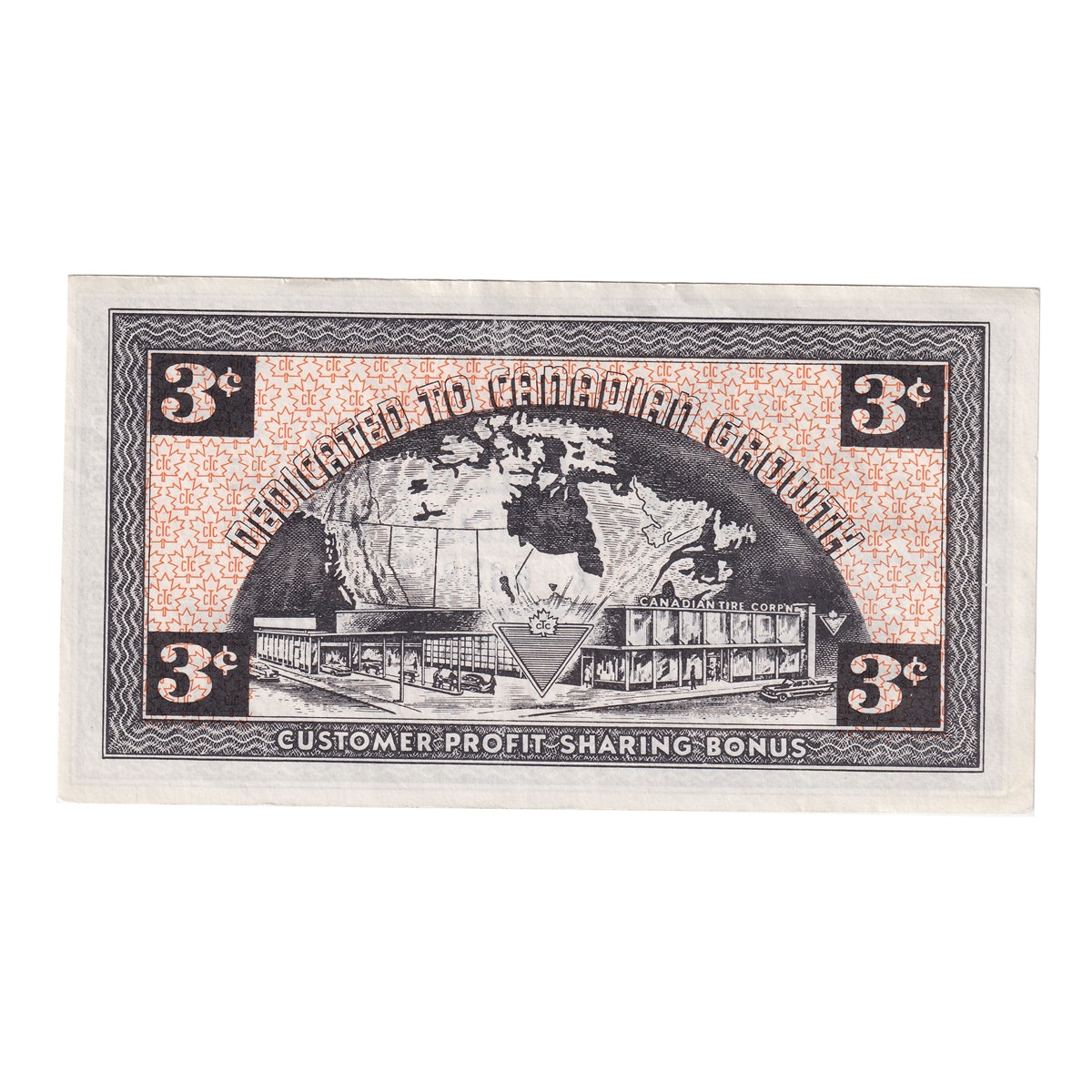 G3-C-X No Mor Power 1962 Canadian Tire Coupon 3 Cents EF-AU