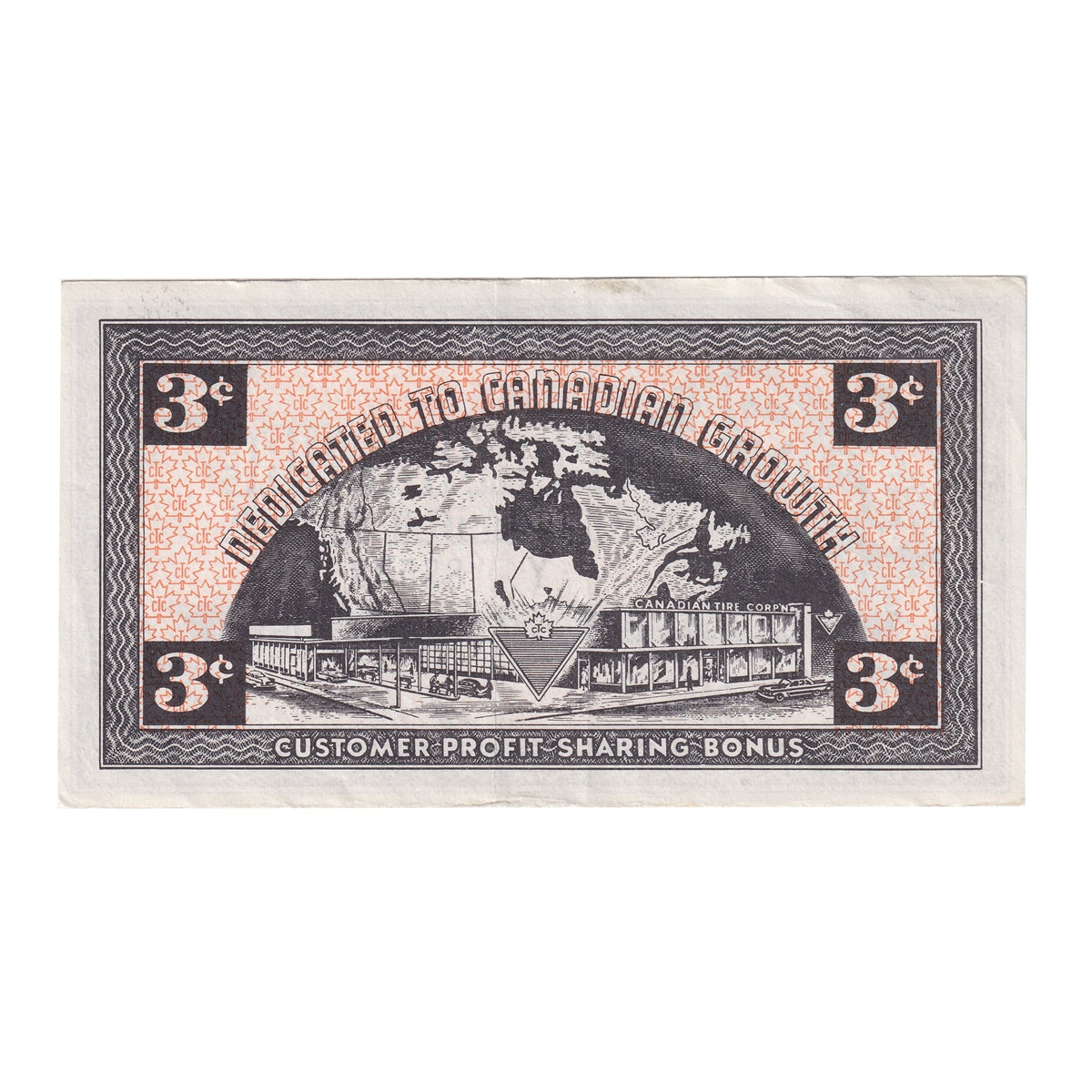 G3-C-Y No Mor Power 1962 Canadian Tire Coupon 3 Cents Extra Fine