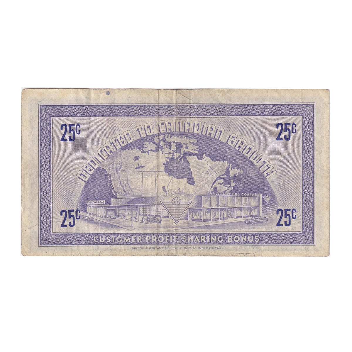 G5-C-C 1964 Canadian Tire Coupon 25 Cents F-VF