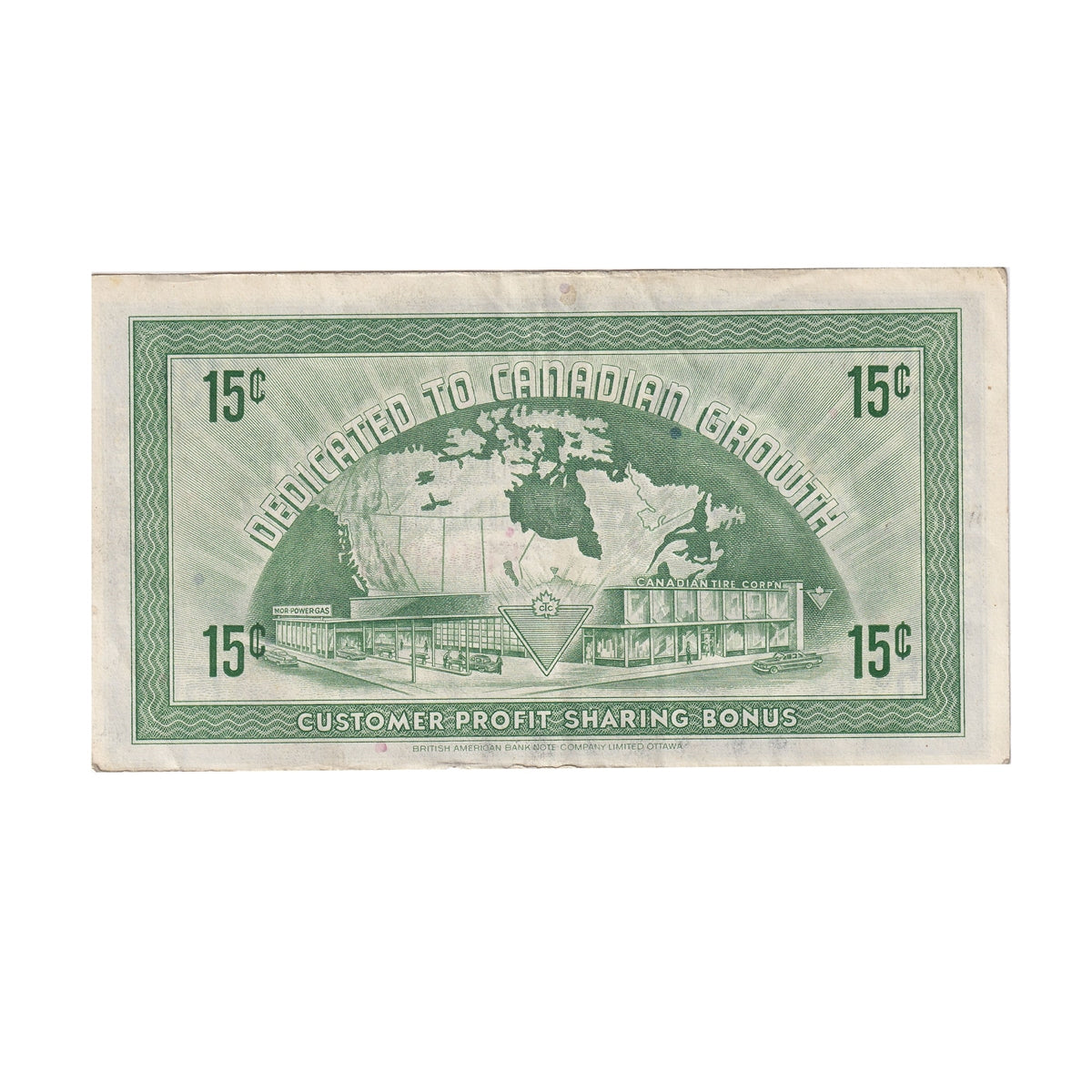 G6-C-E 1968 Canadian Tire Coupon 15 Cents VF-EF