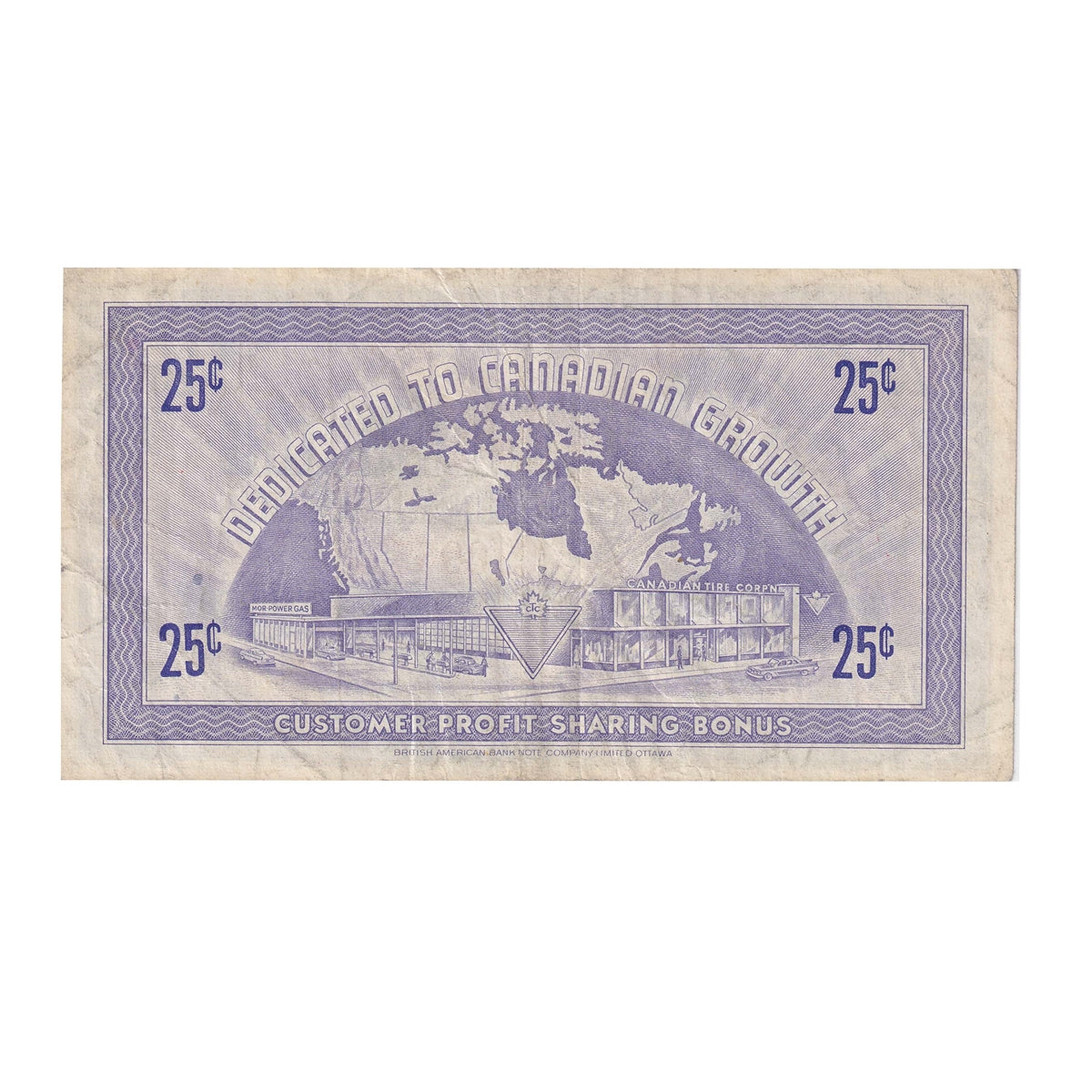 G6-E-C 1968 Canadian Tire Coupon 25 Cents F-VF