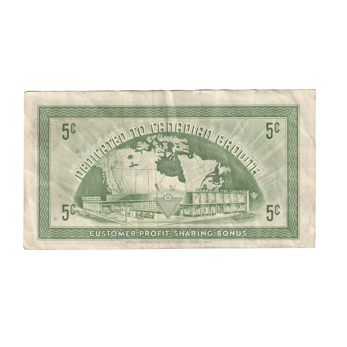 G7-A-A1 1972 Canadian Tire Coupon 5 Cents VF-EF