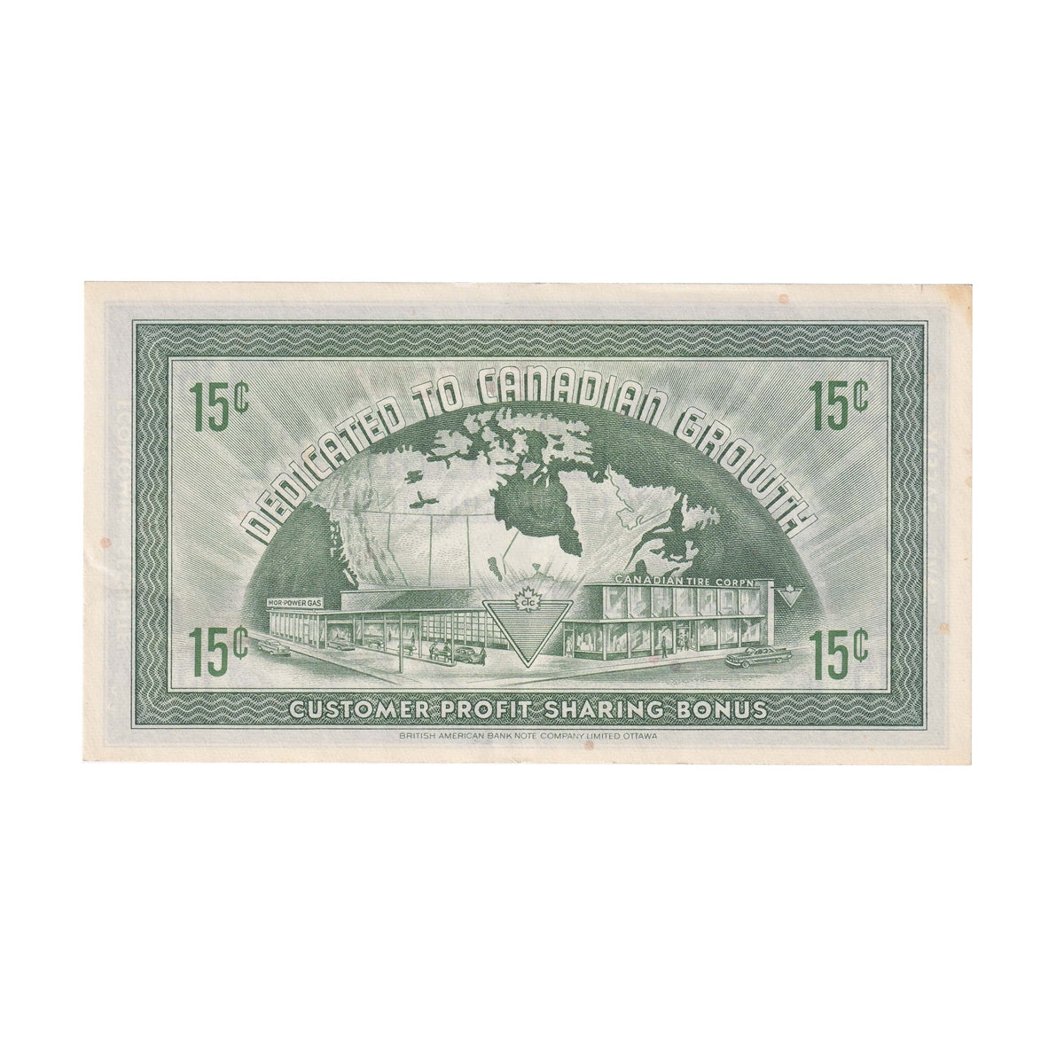 G7-C-E1 1972 Canadian Tire Coupon 15 Cents EF-AU