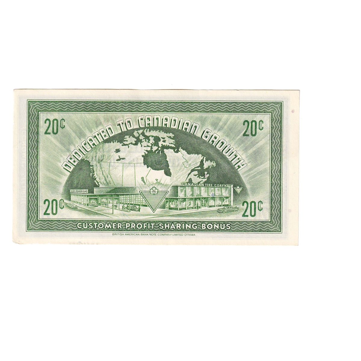 G7-D-F1 1972 Canadian Tire Coupon 20 Cents AU-UNC