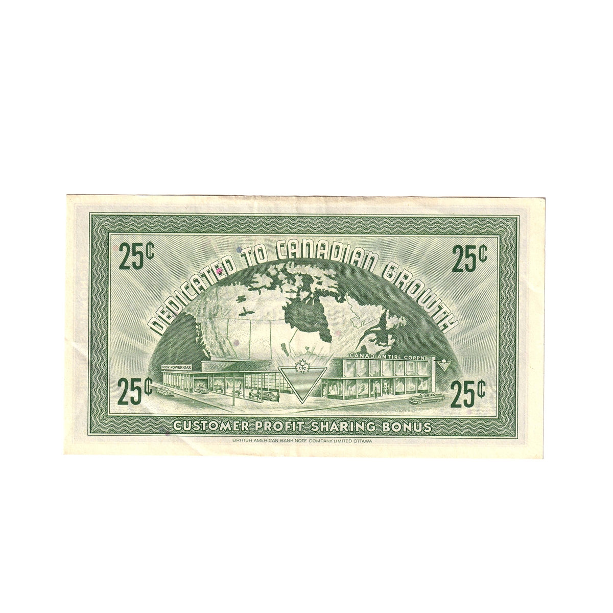 G7-E-C1 1972 Canadian Tire Coupon 25 Cents VF-EF
