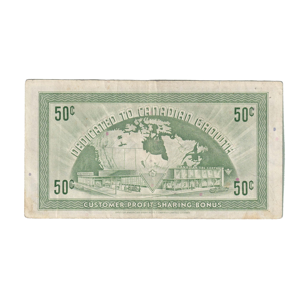 G7-J-M 1972 Canadian Tire Coupon 50 Cents Very Fine