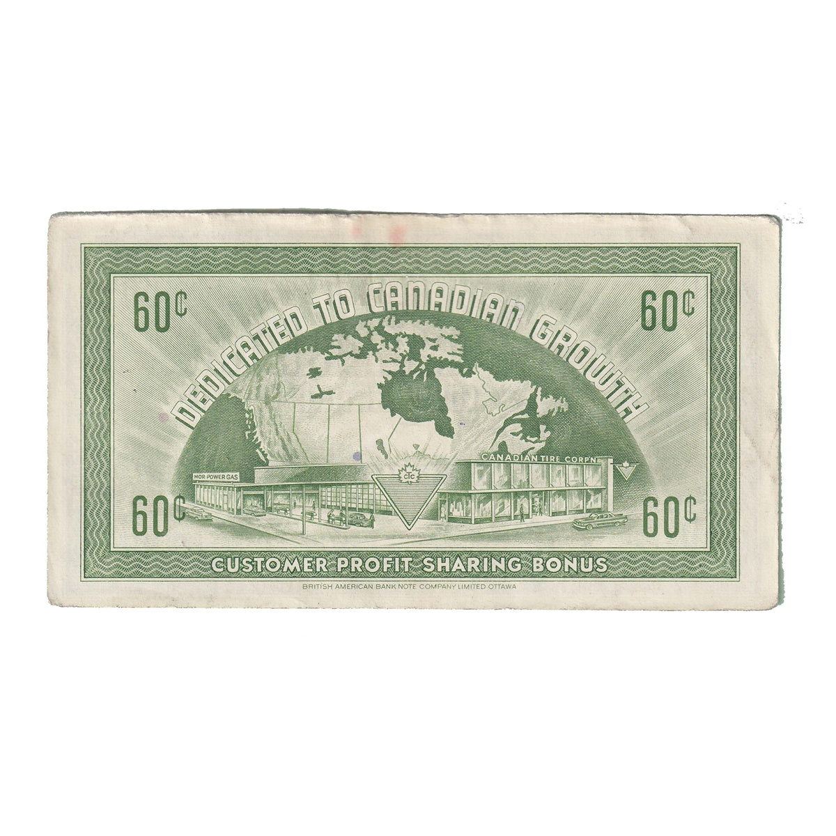 G7-K-L 1972 Canadian Tire Coupon 60 Cents Extra Fine