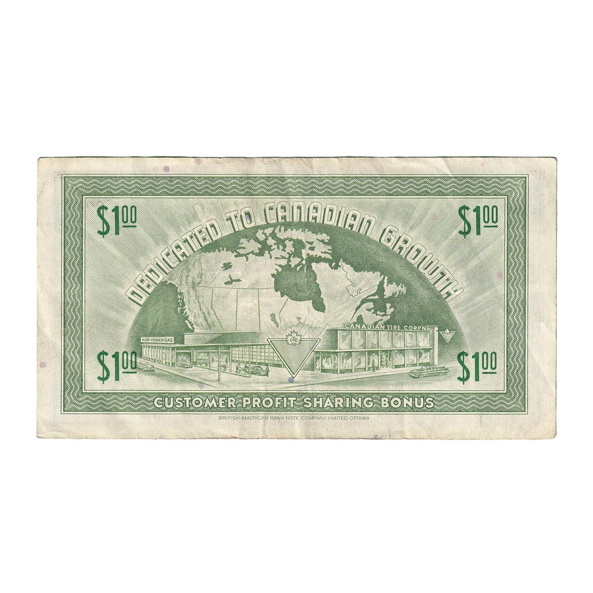 G7-L-Z 1972 Canadian Tire Coupon $1.00 VF-EF