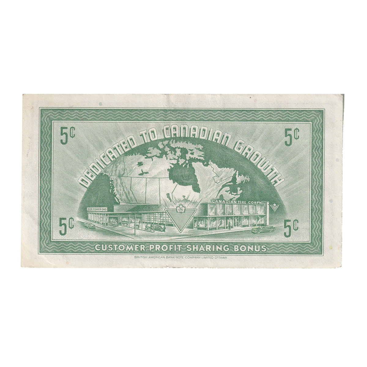 G8-A-S3b Inverted S 1978 Canadian Tire Coupon 5 Cents VF-EF