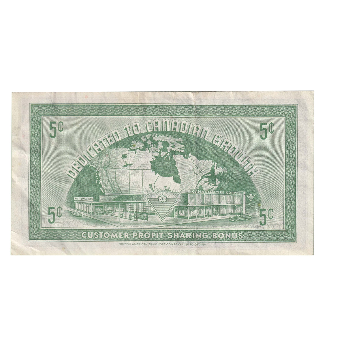 G8-A-S3b Inverted S 1978 Canadian Tire Coupon 5 Cents Very Fine