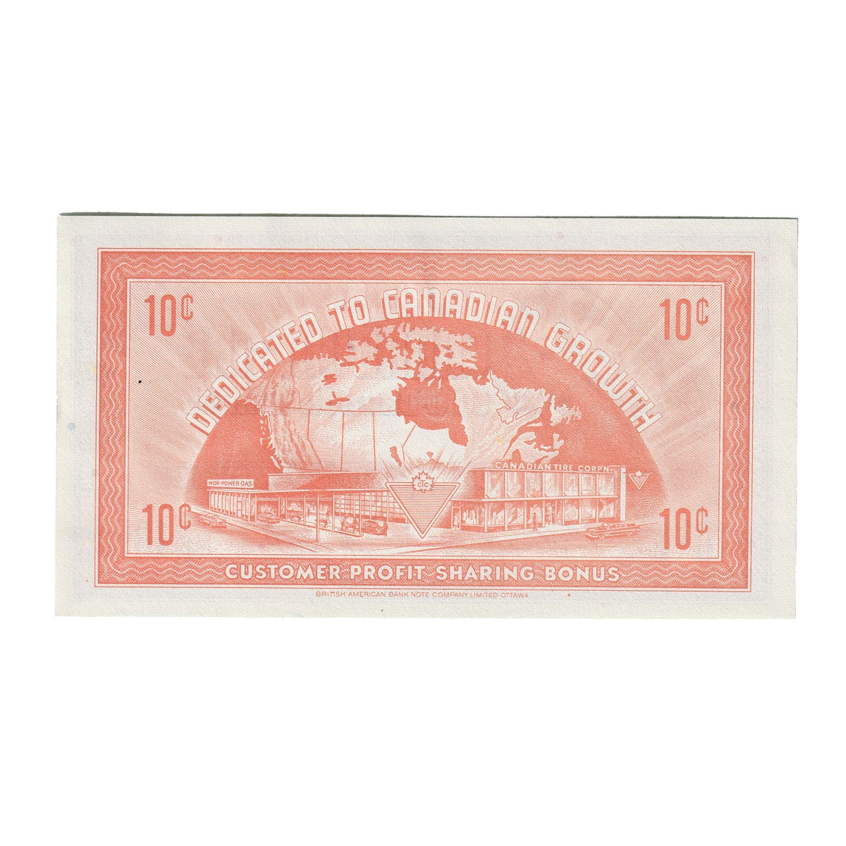 G8-B-T1 Plain T 1978 Canadian Tire Coupon 10 Cents AU-UNC