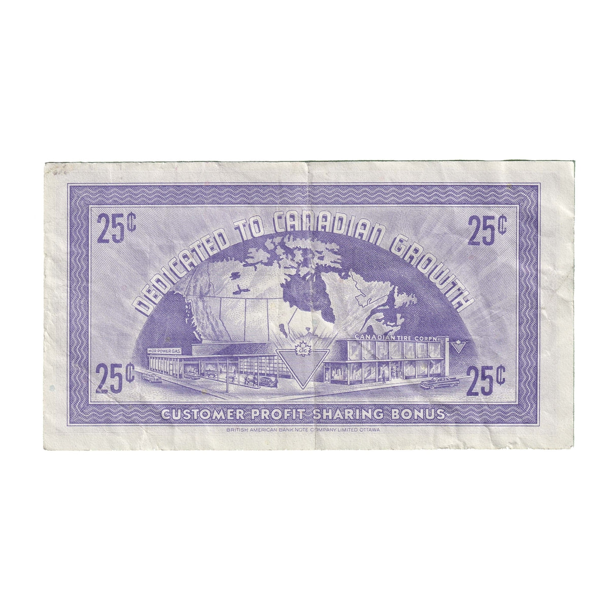 G8-C-V2 Large Serifs 1978 Canadian Tire Coupon 25 Cents Very Fine