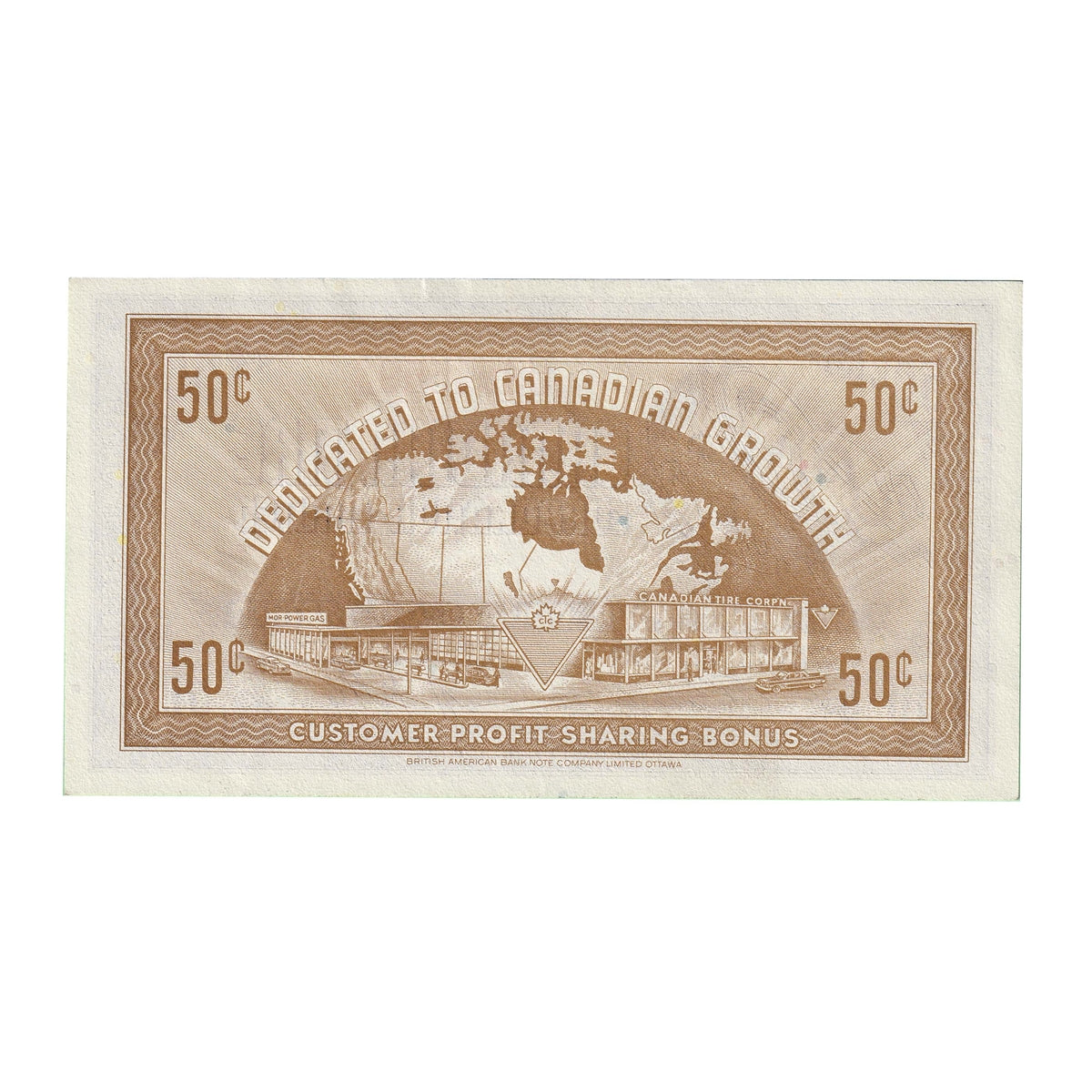 G8-D-U1 Plain U 1978 Canadian Tire Coupon 50 Cents AU-UNC