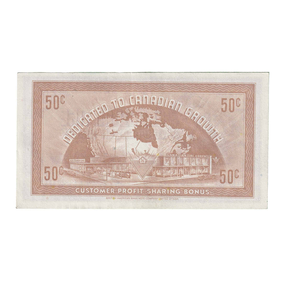 G8-D-U2 Serifs 1978 Canadian Tire Coupon 50 Cents Extra Fine