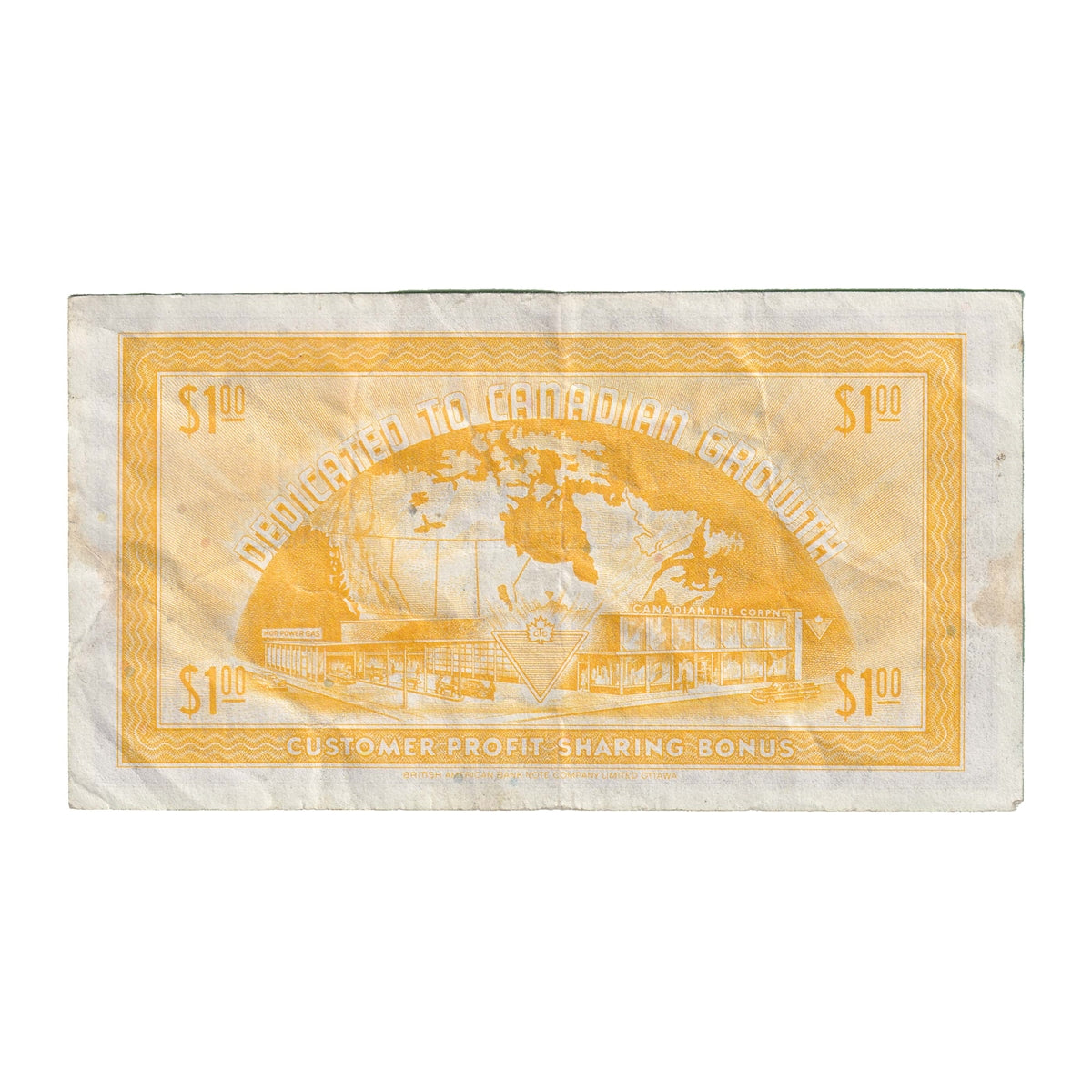 G8-E-Z2 Small Serifs 1978 Canadian Tire Coupon $1.00 Very Fine