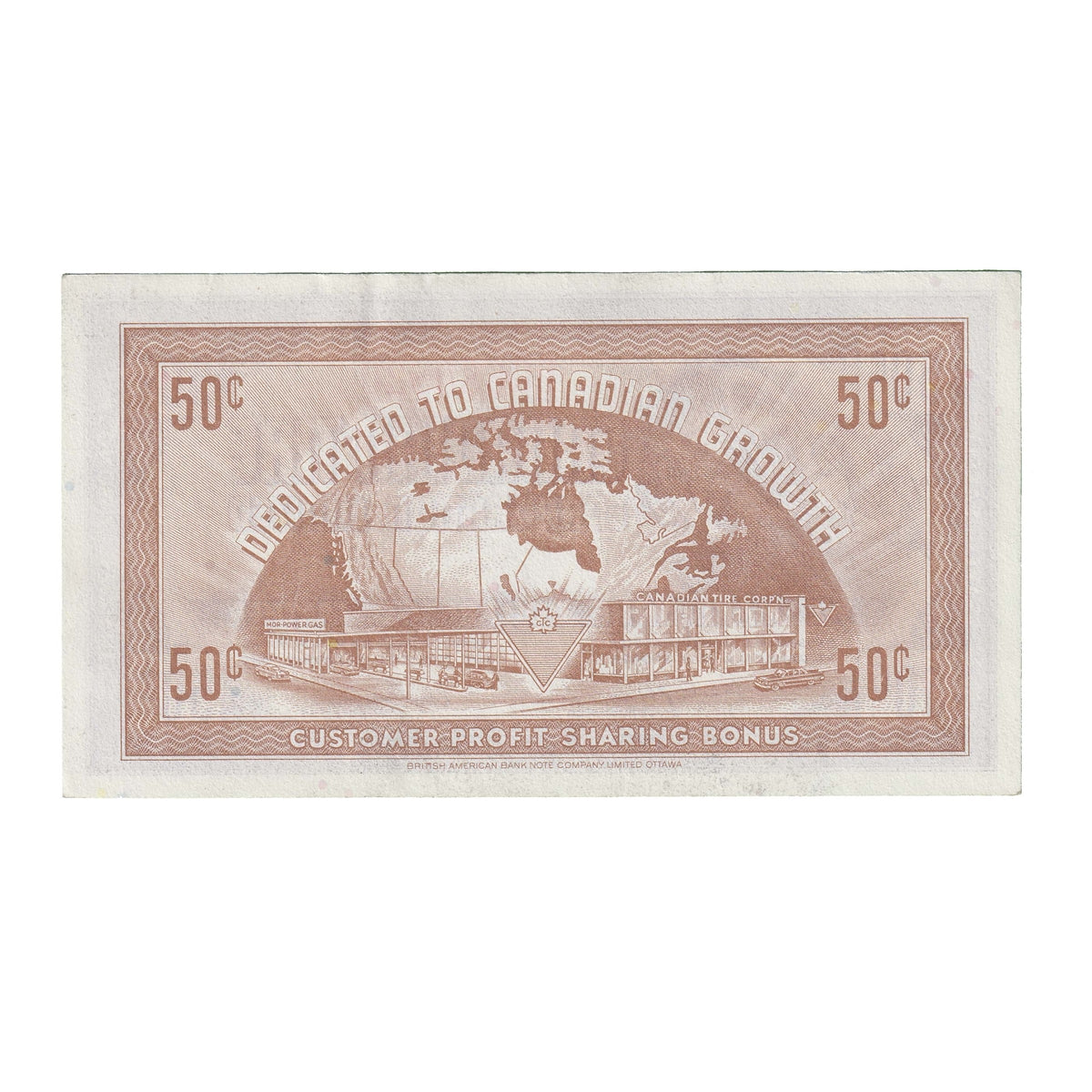 G9-D-U 1985 Canadian Tire Coupon 50 Cents Uncirculated AU-UNC