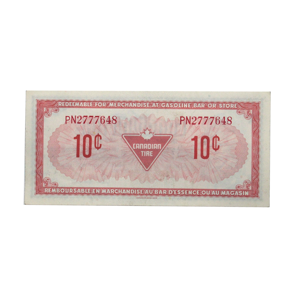 S4-C-PN 1974 Canadian Tire Coupon 10 Cents Extra Fine