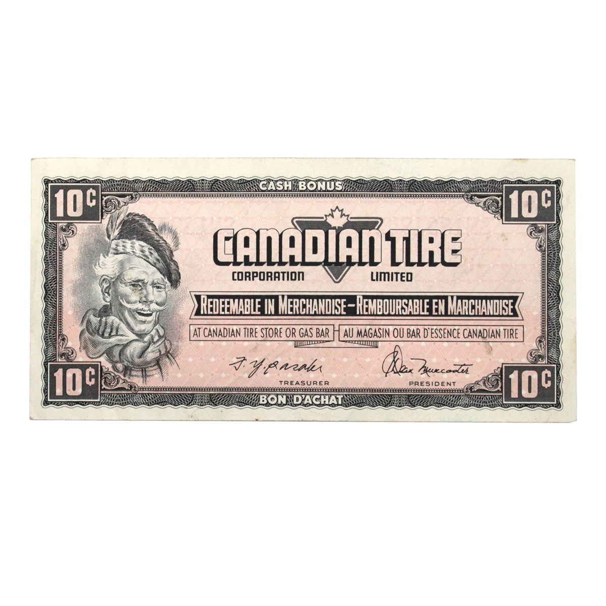 S4-C-SN 1974 Canadian Tire Coupon 10 Cents VF-EF