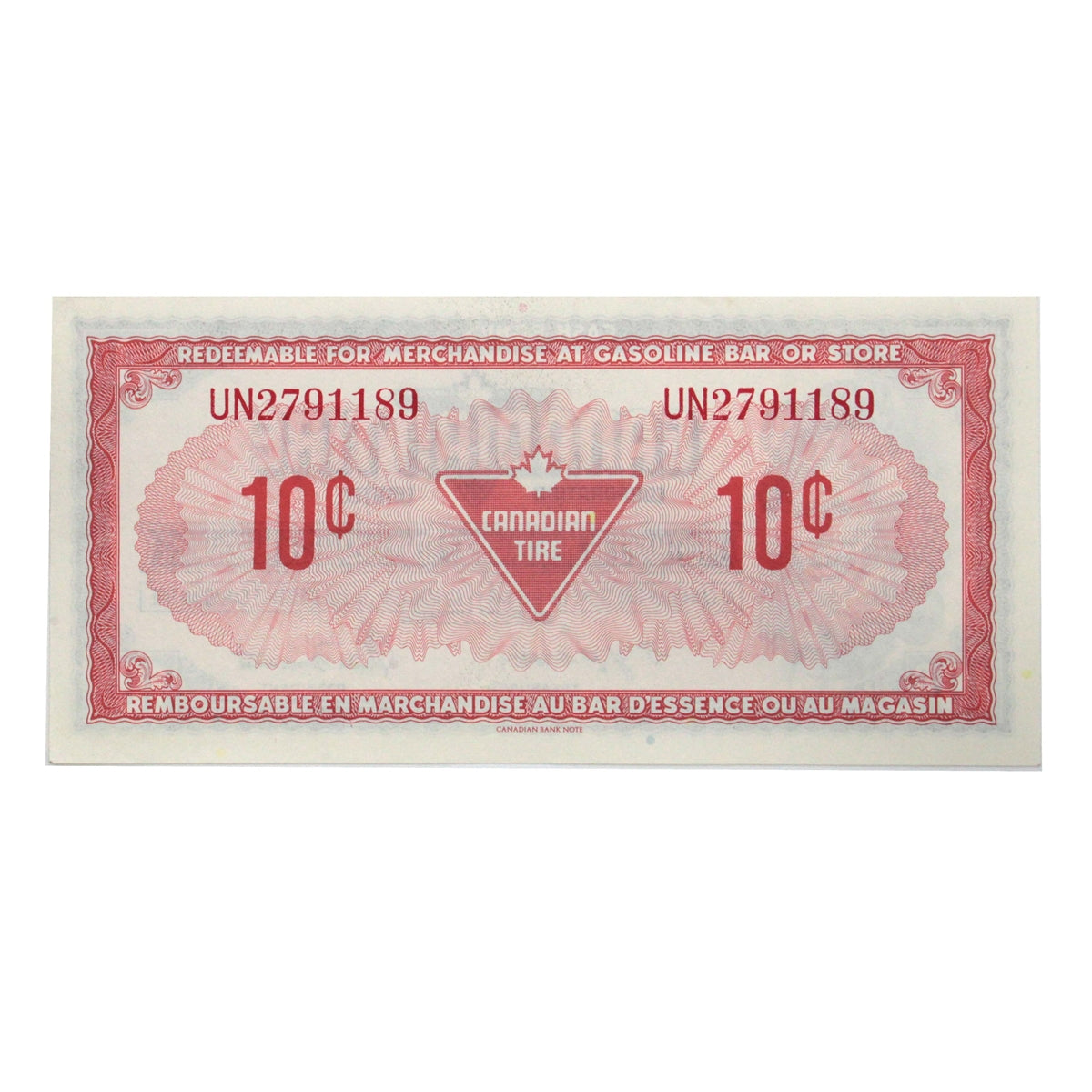 S4-C-UN 1974 Canadian Tire Coupon 10 Cents AU-UNC