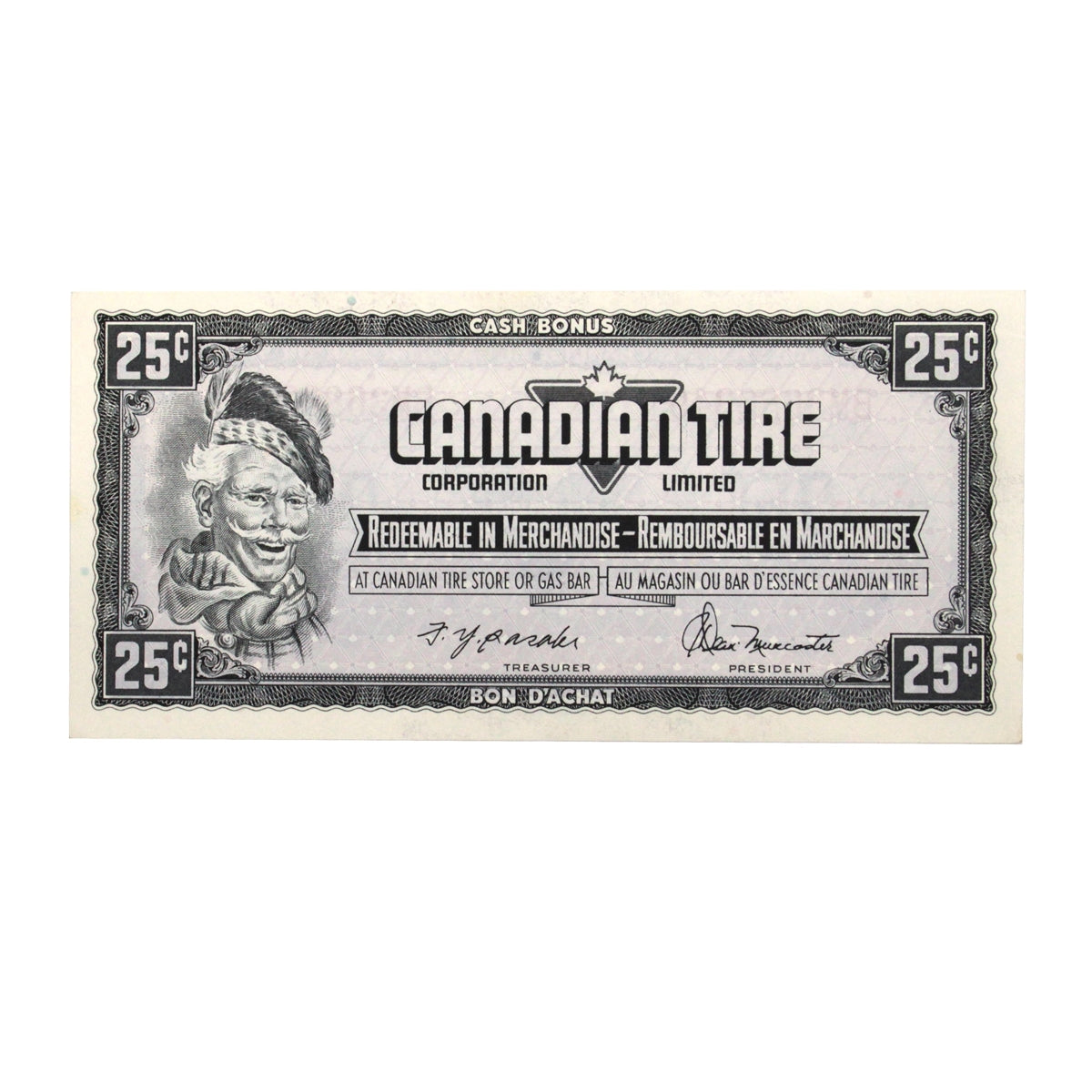 S4-D-BM1 Red # 1974 Canadian Tire Coupon 25 Cents AU-UNC