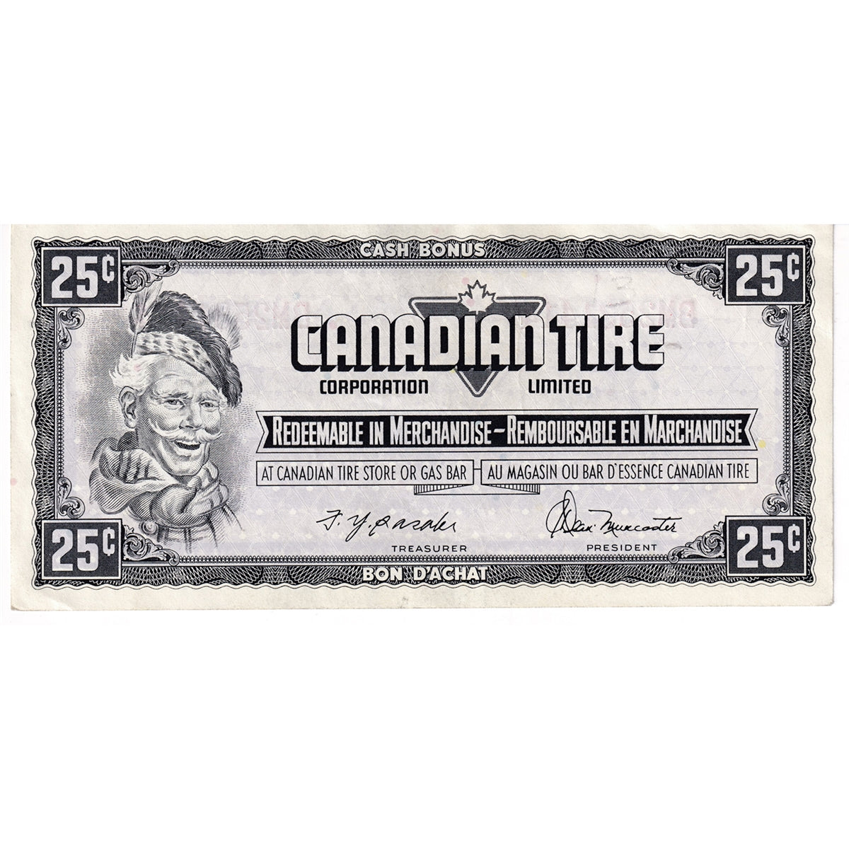 S4-D-BM2 Orange # 1974 Canadian Tire Coupon 25 Cents EF-AU