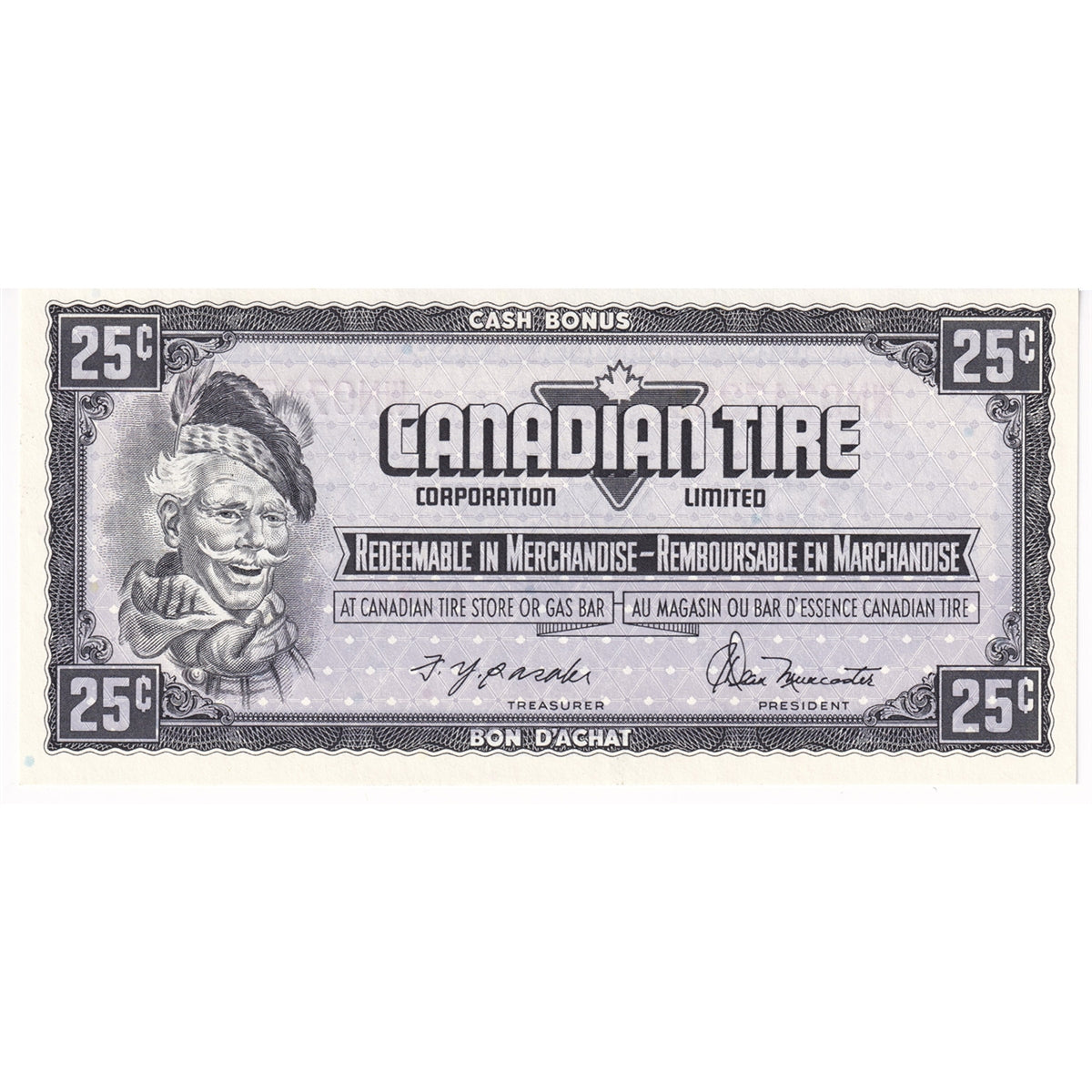 S4-D-WN 1974 Canadian Tire Coupon 25 Cents AU-UNC