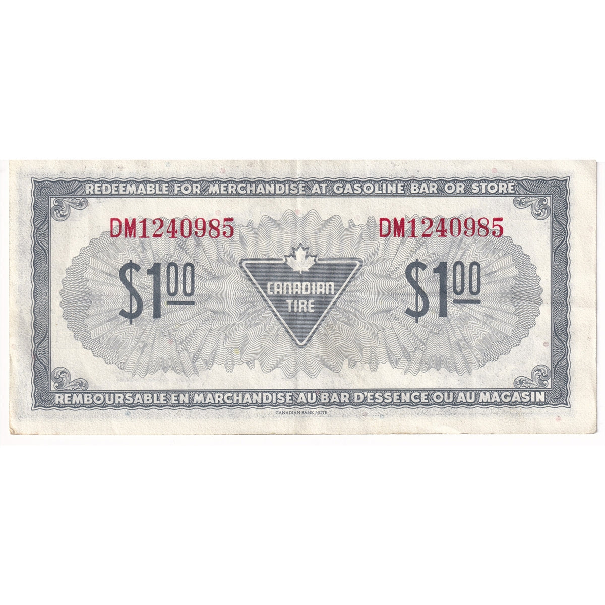 S4-F-DM1 1974 Canadian Tire Coupon $1.00 VF-EF