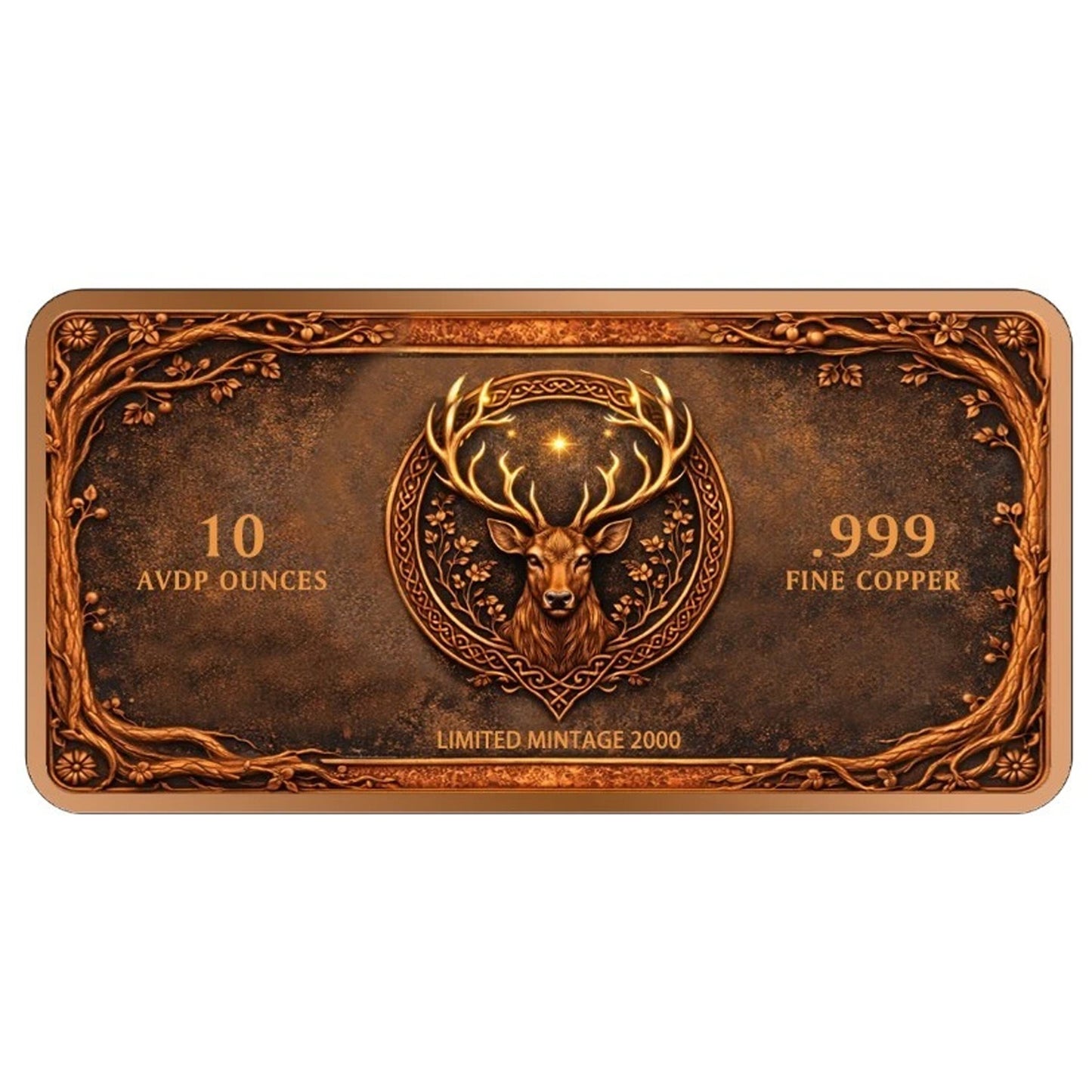 Enchanted Moonriver Grove Coloured 10oz .999 Copper Art Bar