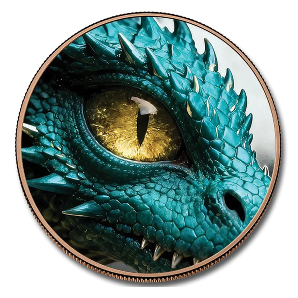 Dragon Flight Coloured High Relief 5oz. AVDP .999 Fine Copper Medal