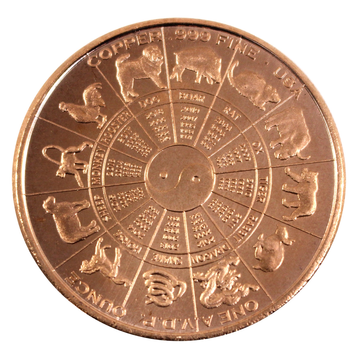 Year of the Dog 1oz. .999 Fine Copper