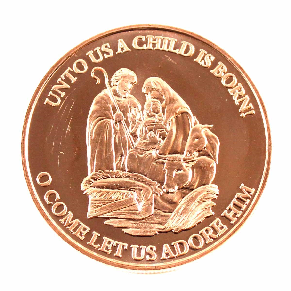 Unto us a Child is Born 1oz. .999 Fine Copper