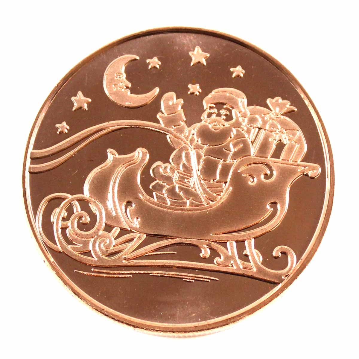 Santa on Sleigh 1oz. .999 Fine Copper