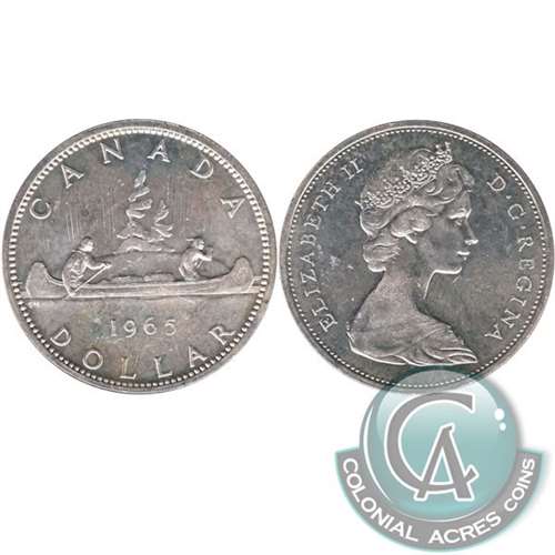 1965 Small Beads Ptd. 5 (Variety 1) Canada Dollar Uncirculated (MS60)